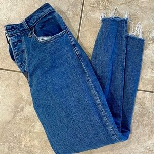 Abercrombie & Fitch Dark Blue Cropped Jeans